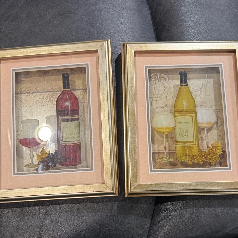Framed Wine Art Prints with Gold Frames